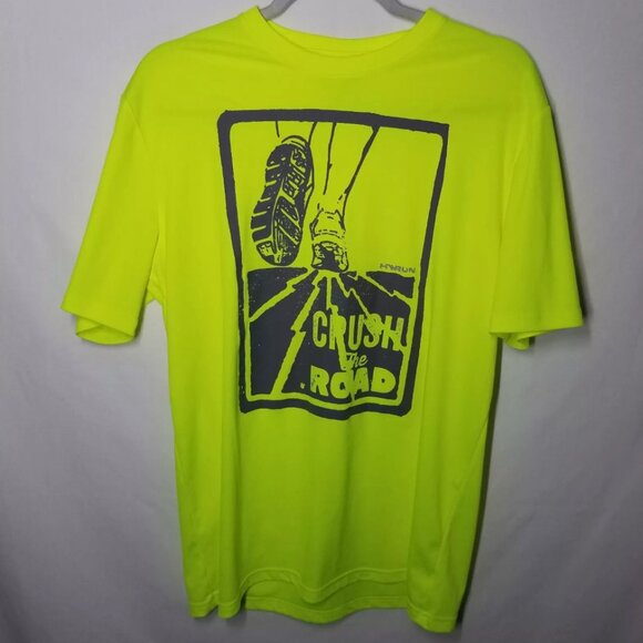 UNDER ARMOUR Run Neon Yellow HeatGear Men’s Size Medium Loose Fit - Picture 1 of 6